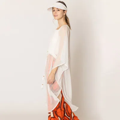 Truedames Lurex String Poncho In White