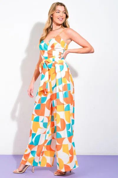 Truedames Lush Easy On The Eyes Woven Top And Pants In Multi