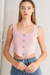 Truedames Luxe Basic Sweater Top In Pink