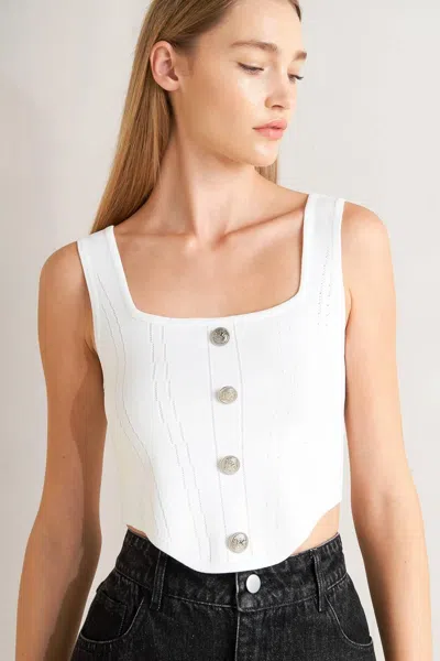Truedames Luxe Basic Sweater Top In White
