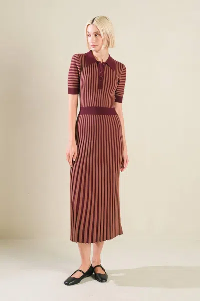 Truedames Luxe Living Sweater Midi Dress In Brown