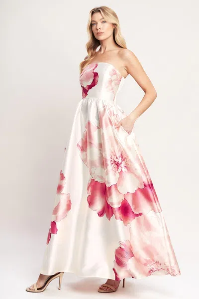 Truedames Luxe Peony Woven Maxi Dress In White