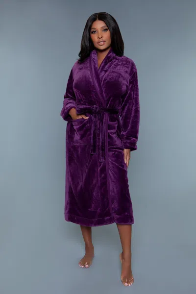 Truedames Luxurious Ultra-soft Plush Full-length Robe In Purple