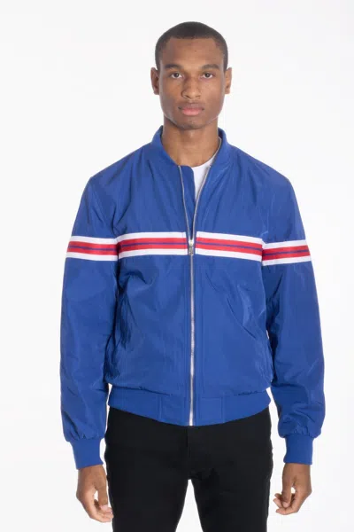 Truedames Luxury Woven Taped Bomber Jacket In Blue