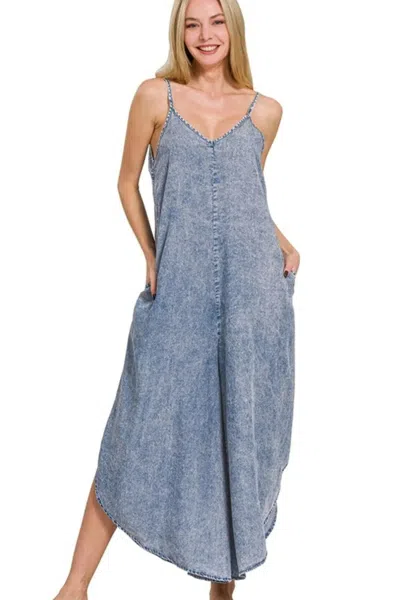 Truedames Lyocell Acid-washed Jumpsuit In Multi