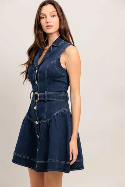 Truedames Made To Flatter Denim Mini Dress In Blue