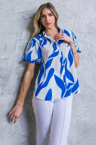 Truedames Major Crush Woven Top In Blue