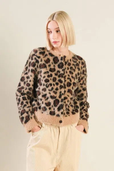 Truedames Making Love Sweater Cardigan In Neutral