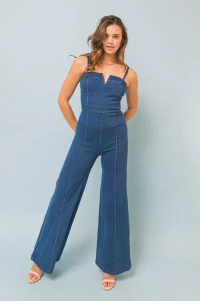 Truedames Making Magic Denim Jumpsuit In Blue