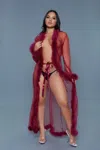 Truedames Marabou Robe In Multi