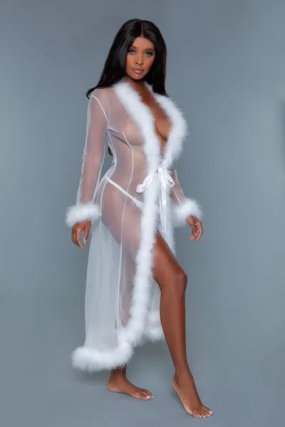 Truedames Marabou Robe In White