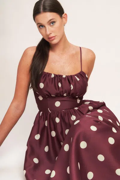 Truedames Maraschino Chic Woven Midi Dress In Brown