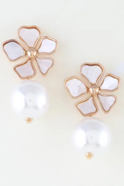 Truedames Marble Flower Stone Drop Earrings In Multi