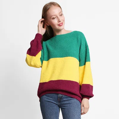 Truedames Mardi Gras Color Block Sweater In Multi
