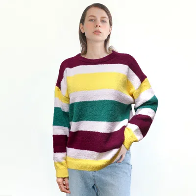Truedames Mardi Gras Color Block Sweater Multi