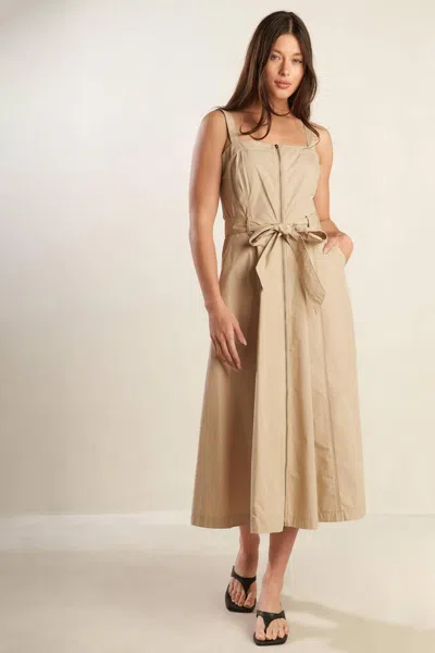 Truedames Margot Dream Woven Midi Dress In Brown