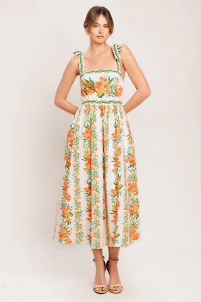 Truedames Marigold Breeze Woven Midi Dress In Multi