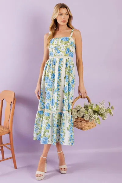 Truedames Match My Energy Woven Midi Dress In Multi