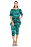 Truedames Matching Capri Pant Set In Plus Size In Blue