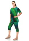 Truedames Matching Capri Pant Set In Plus Size In Green