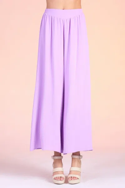 Truedames Matte Crepe Wide Leg Swing Pants In Purple