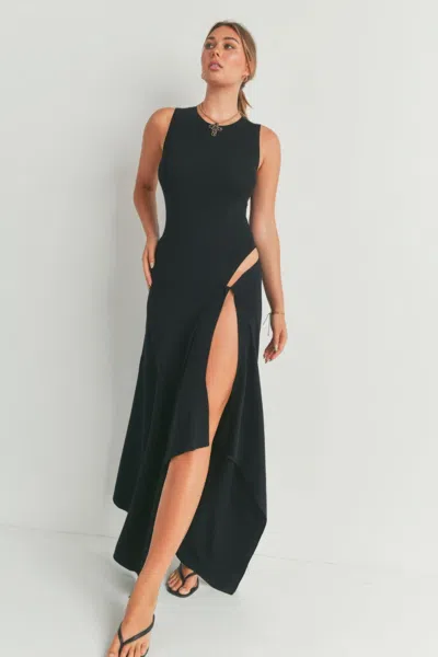 Truedames Maxi Dress With Slit In Black