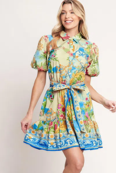 Truedames Meet Me In Paradise Woven Mini Dress In Multi