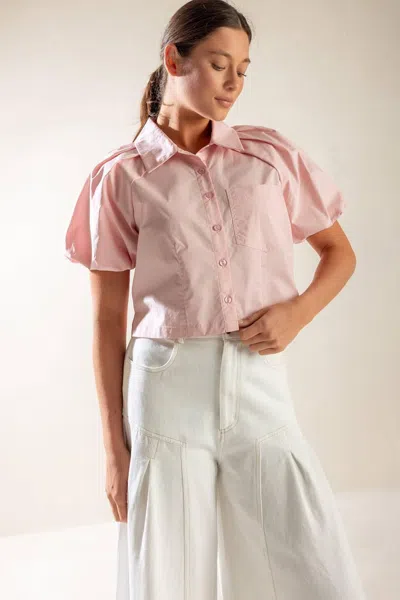 Truedames Meet You At The Garden Woven Top In Pink
