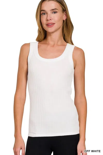 Truedames Melange Rib Tank Top In White