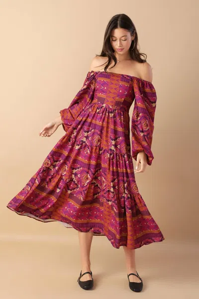 Truedames Mellow Moments Woven Midi Dress In Pink