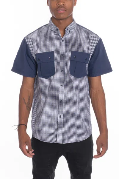 Truedames Men's Casual Short Sleeve Button Down Shirts In Blue