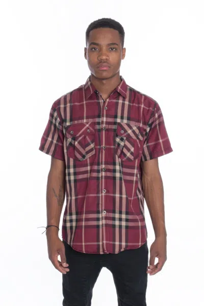 Truedames Men's Casual Short Sleeve Checker Shirts In Black