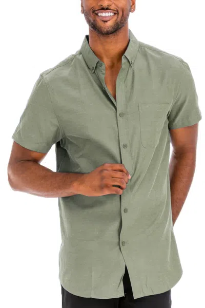 Truedames Men's Casual Short Sleeve Solid Shirts In Green