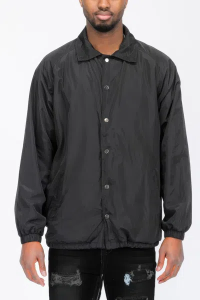 Truedames Men's Casual Windbreaker Coaches Jacket In Black