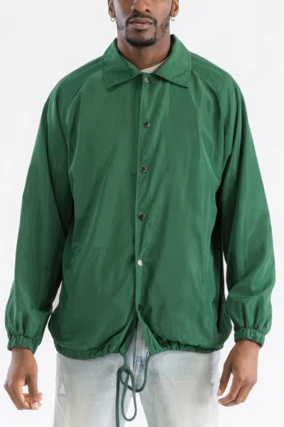 Truedames Men's Casual Windbreaker Coaches Jacket In Green