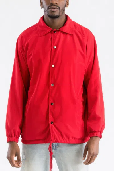 Truedames Men's Casual Windbreaker Coaches Jacket In Red