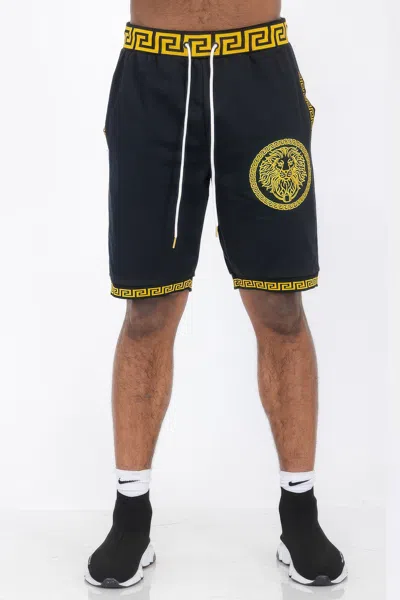 Truedames Mens Black And Gold Detail Shorts