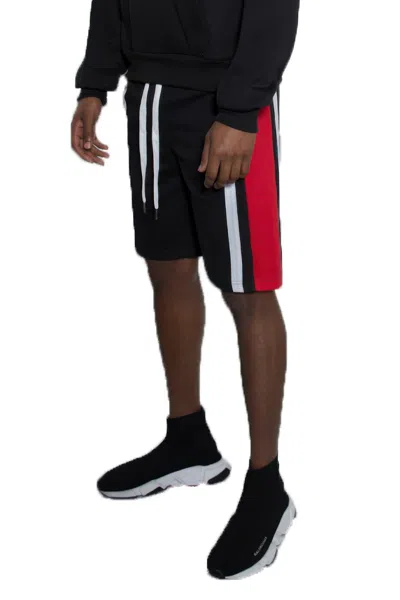 Truedames Mens Color Block Stripe Sweat Shorts In Black