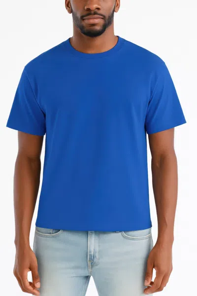 Truedames Mens Cropped Cotton Tshirt In Blue