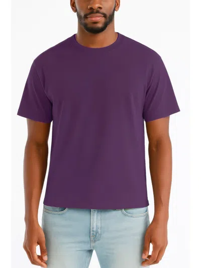 Truedames Mens Cropped Cotton Tshirt In Purple