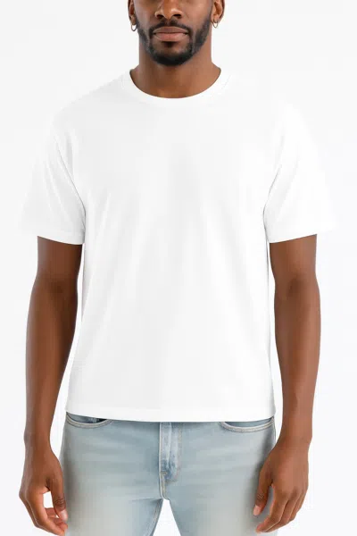 Truedames Mens Cropped Cotton Tshirt In White