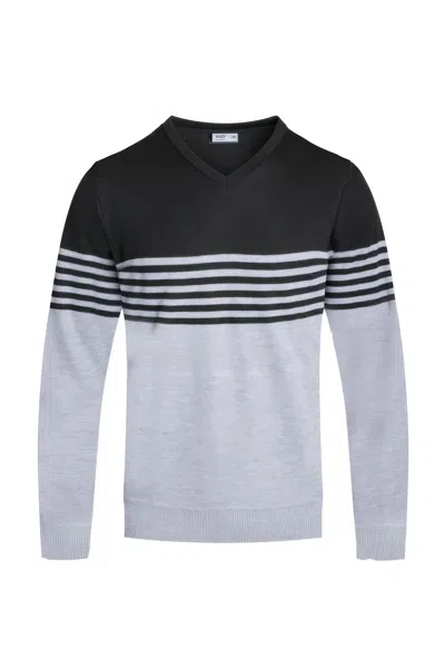 Truedames Mens Knit Vneck Pullover Sweater In Black