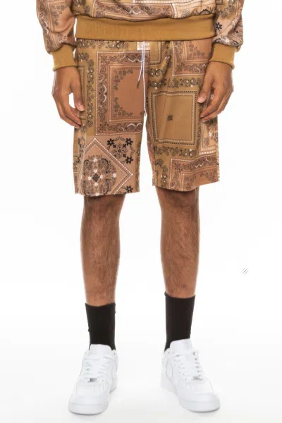 Truedames Mens Paisley Bandana Print Shorts In Green