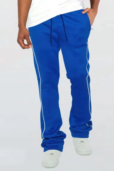 Truedames Mens Side Pipe Stacked Flare Pants In Blue