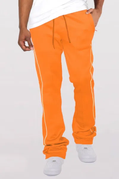 Truedames Mens Side Pipe Stacked Flare Pants In Orange