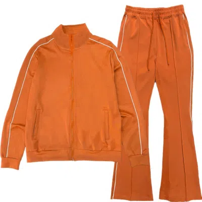 Truedames Mens Side Pipe Track Jacket In Orange