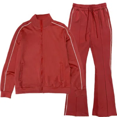 Truedames Mens Side Pipe Track Jacket In Red