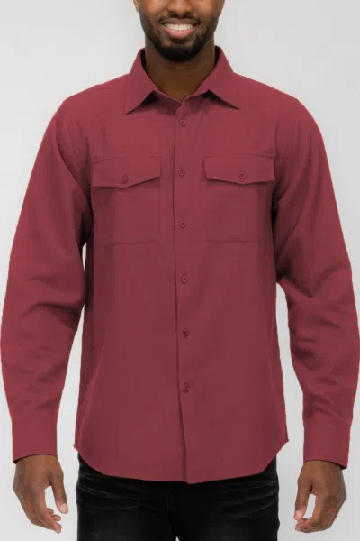 Truedames Mens Solid Flannel Shirt In White