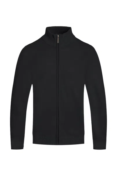 Truedames Mens Solid Full Zip Sweater In Black