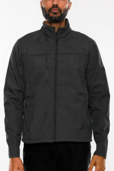 Truedames Mens Solid Soft Shell Storm Tech Jacket Coat In Black